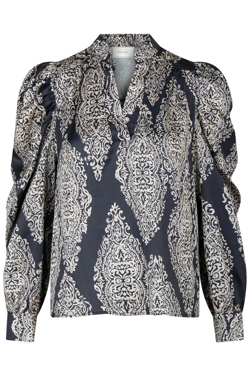 Neo Noir - Bluse - Rosslyn Paisley Drop Blouse - Navy
