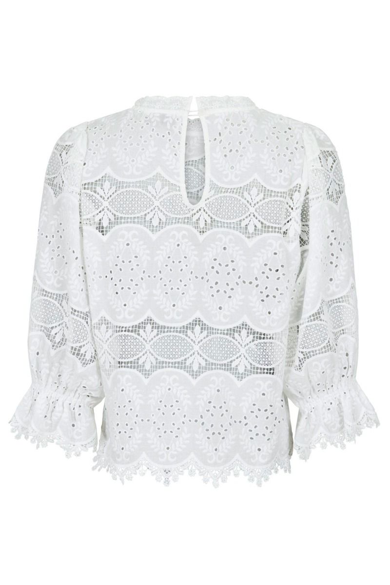 Neo Noir - Bluse - Adela Big Embroidery Blouse - White