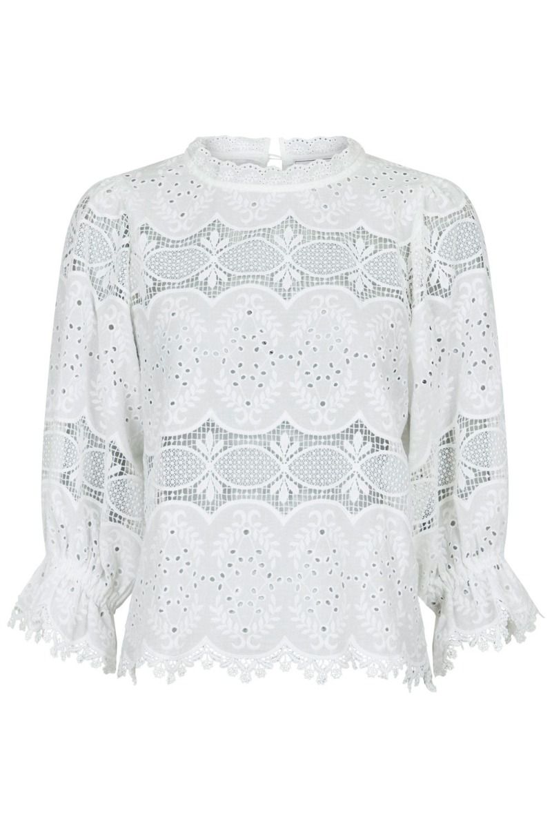 Neo Noir - Bluse - Adela Big Embroidery Blouse - White
