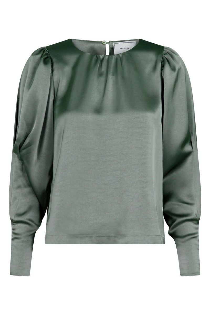 Neo Noir - Bluse - Camma Heavy Sateen Blouse - Smoke Green