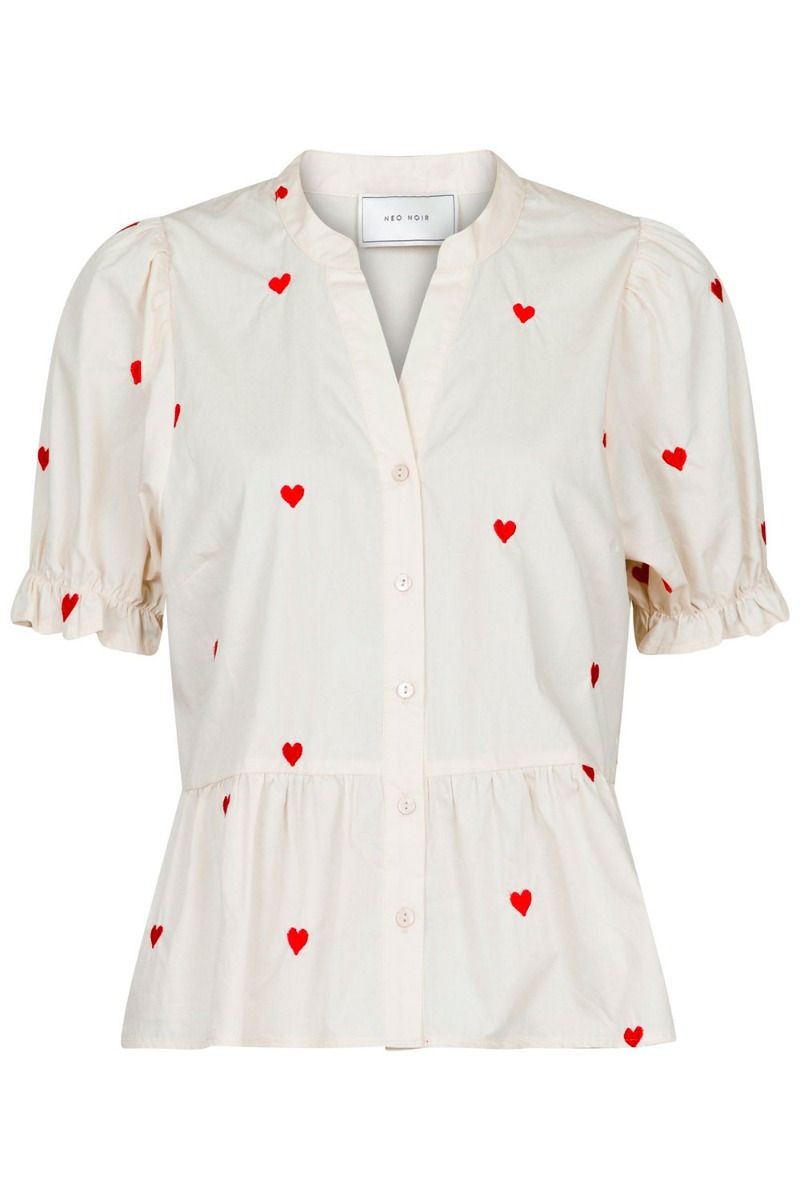 Neo Noir - Bluse - Savy Hearts Top - Creme