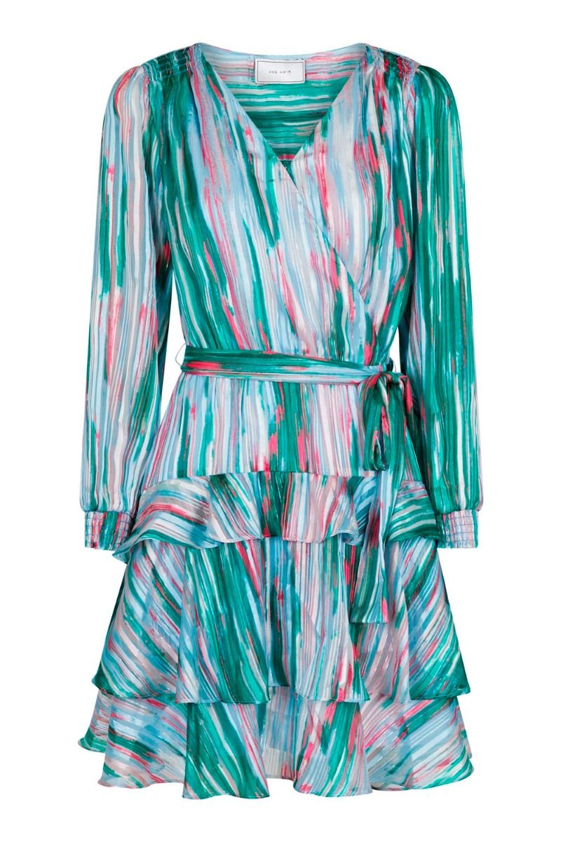 Neo Noir - Kjole - Dennie Blurred Stripe Dress - Green