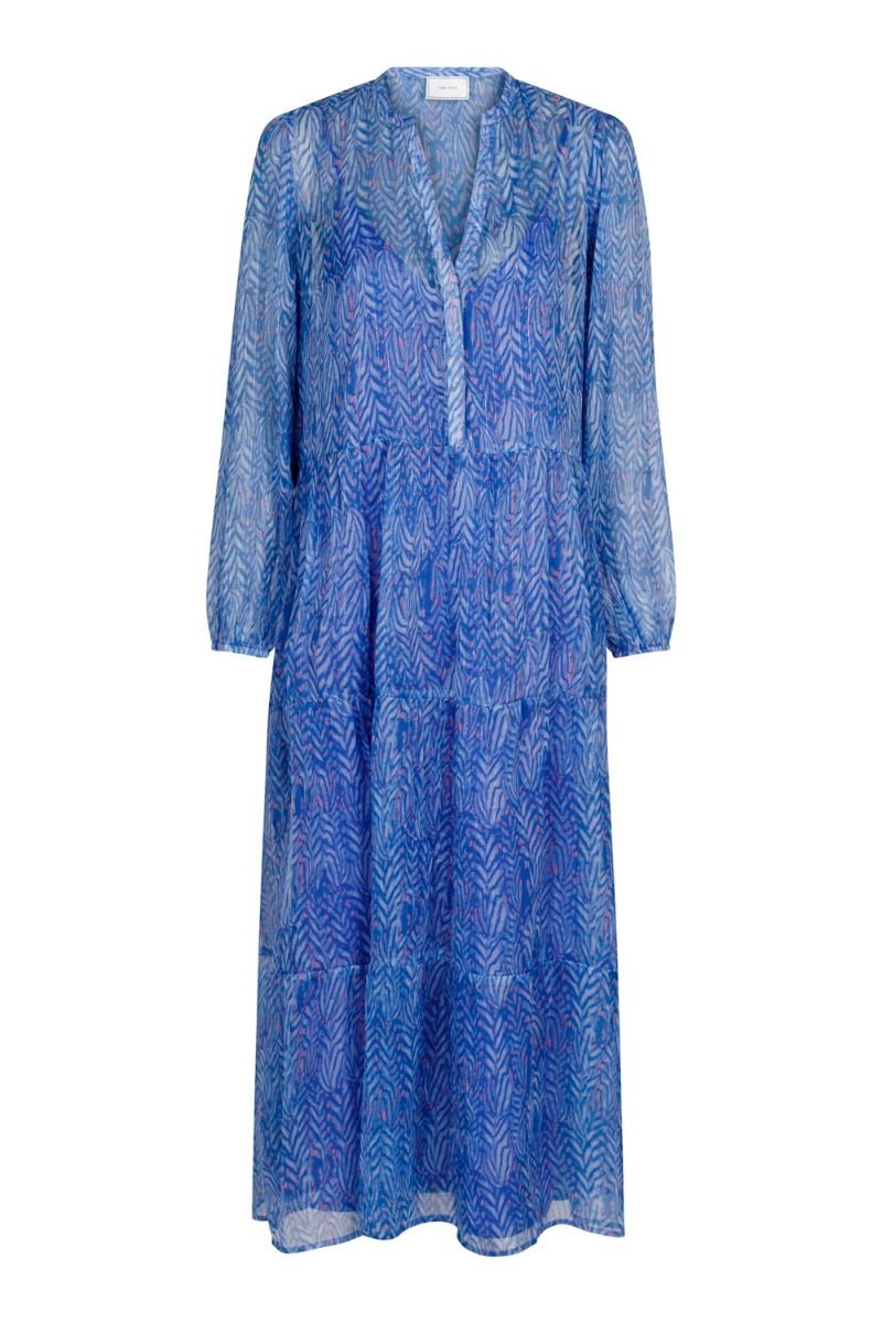 Neo Noir - Kjole - Nobis Swirl Mix Dress - Blue 