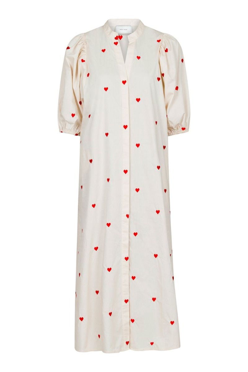 Neo Noir - Kjole - Verossa Hearts Dress - Creme