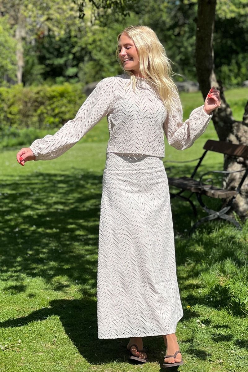 Neo Noir - Nederdel - Torino Wave Skirt - Ivory