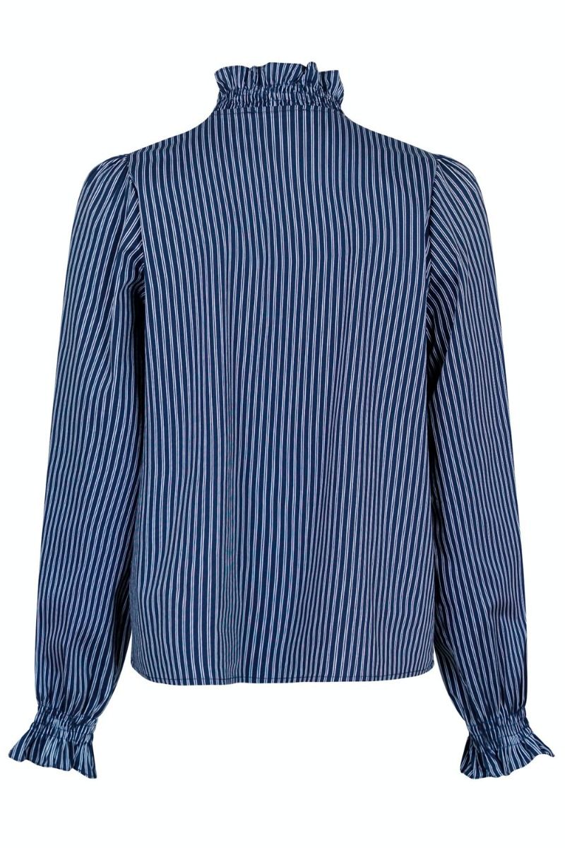 Neo Noir - Skjorte - Brielle Multi Stripe Shirt - Dark Navy