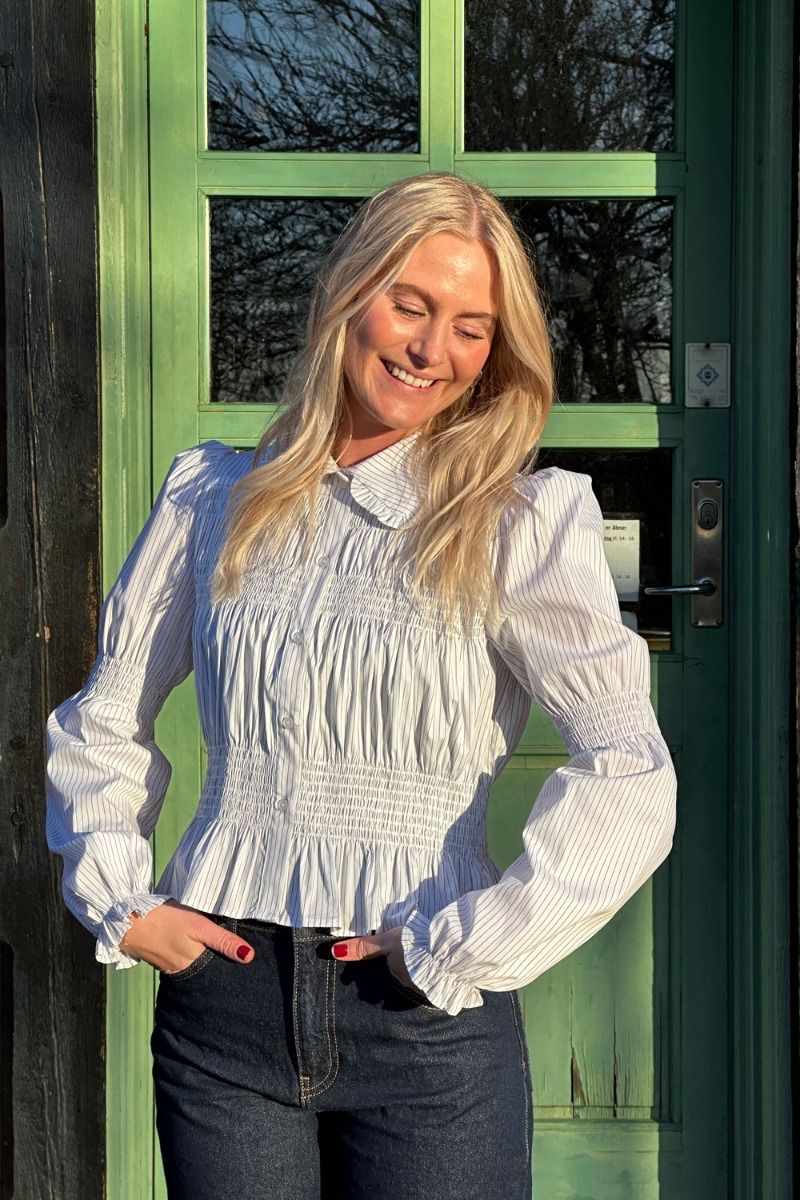 Neo Noir - Skjorte - Kella Stripe Smock Shirt - White