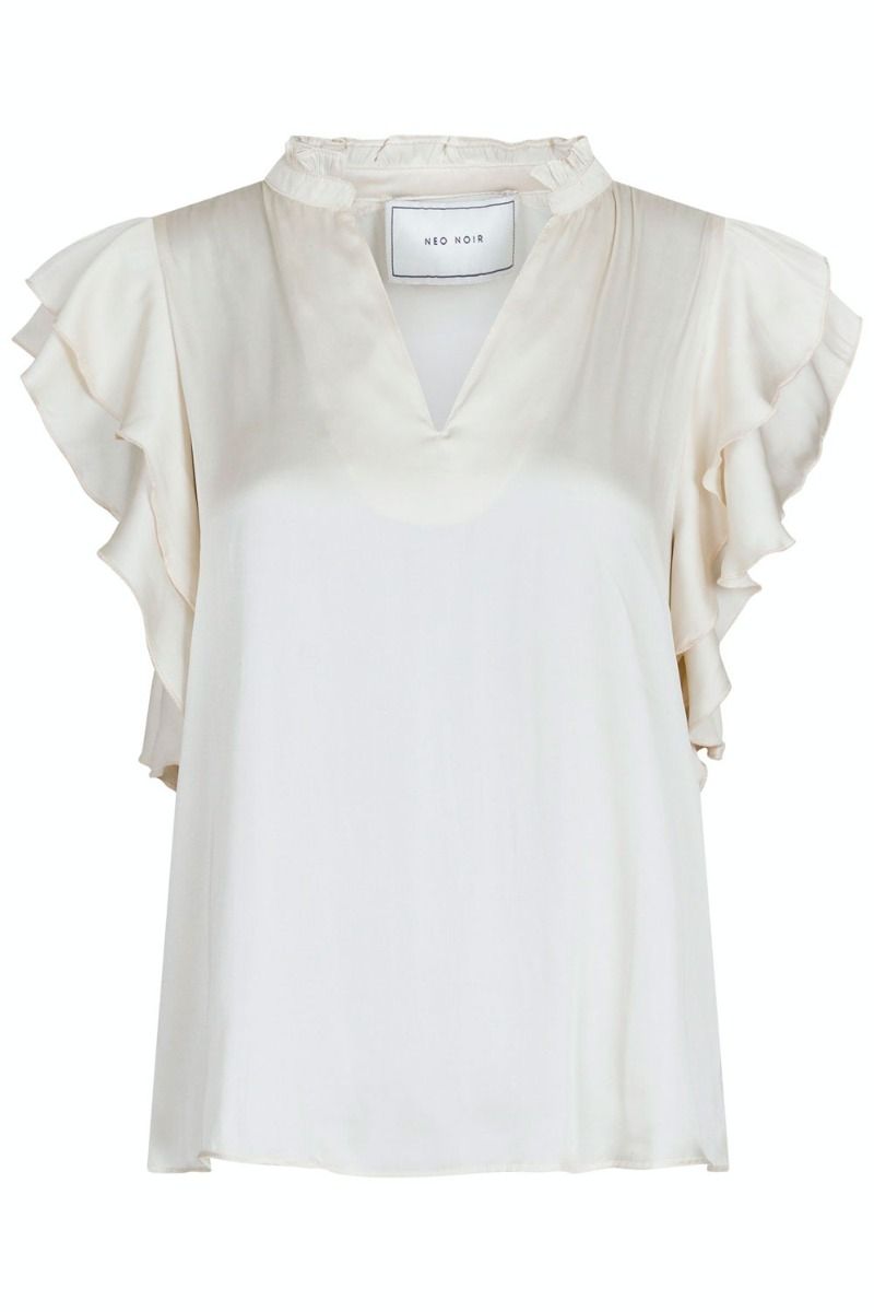 Neo Noir - Top - Stella Satin Blouse - Off White