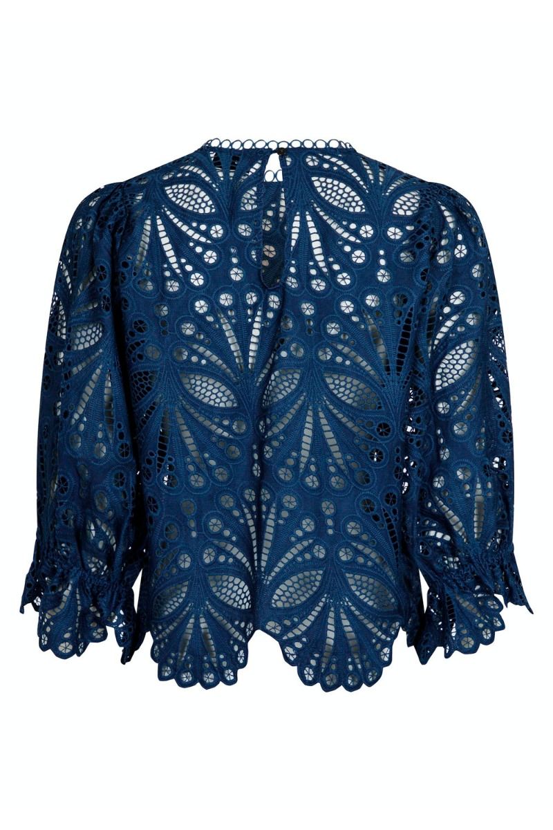 Neo Noir - Bluse - Adela Embroidery Blouse - Navy