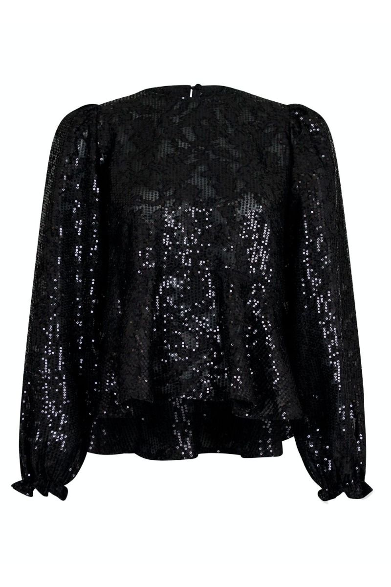 Neo Noir - Bluse - Rizzo Sequins Blouse - Black