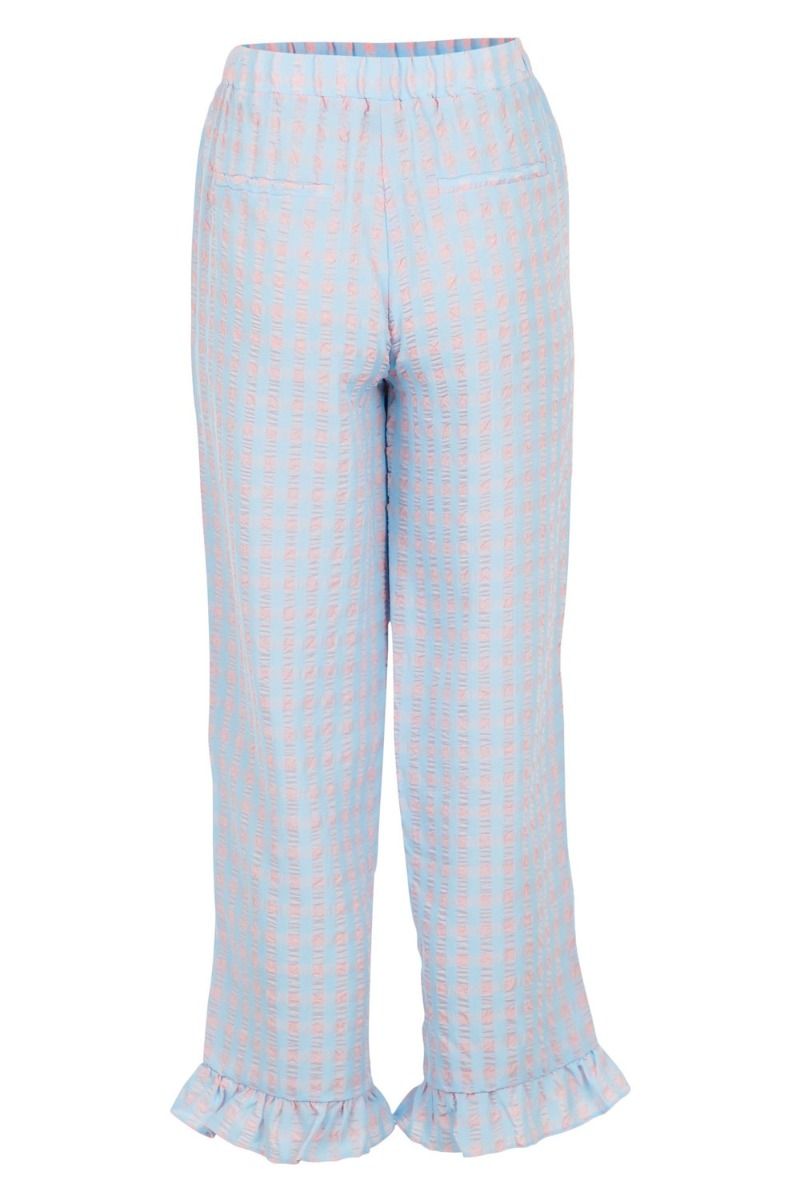 Neo Noir - Bukser - Ina Candy Check Pants - Light Blue