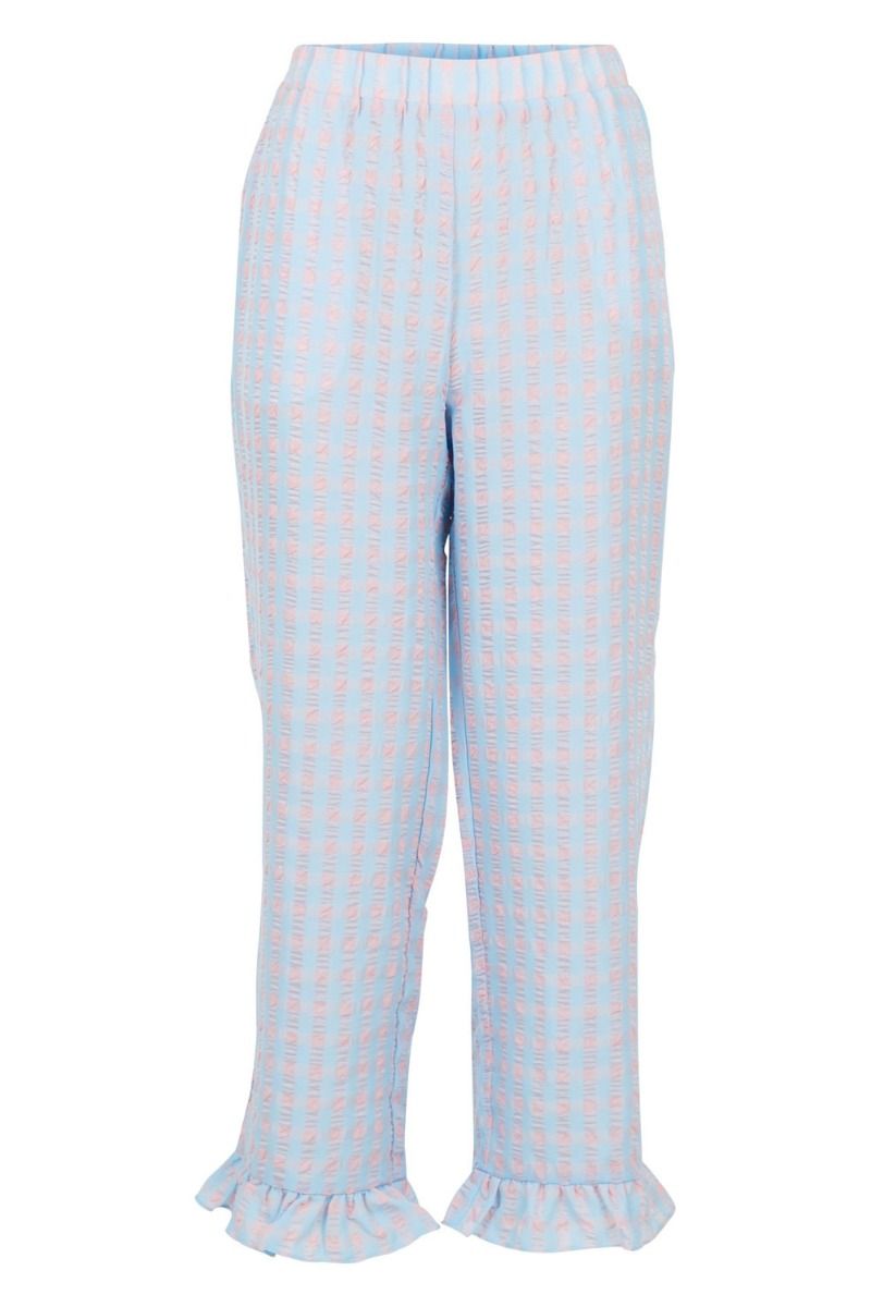 Neo Noir - Bukser - Ina Candy Check Pants - Light Blue
