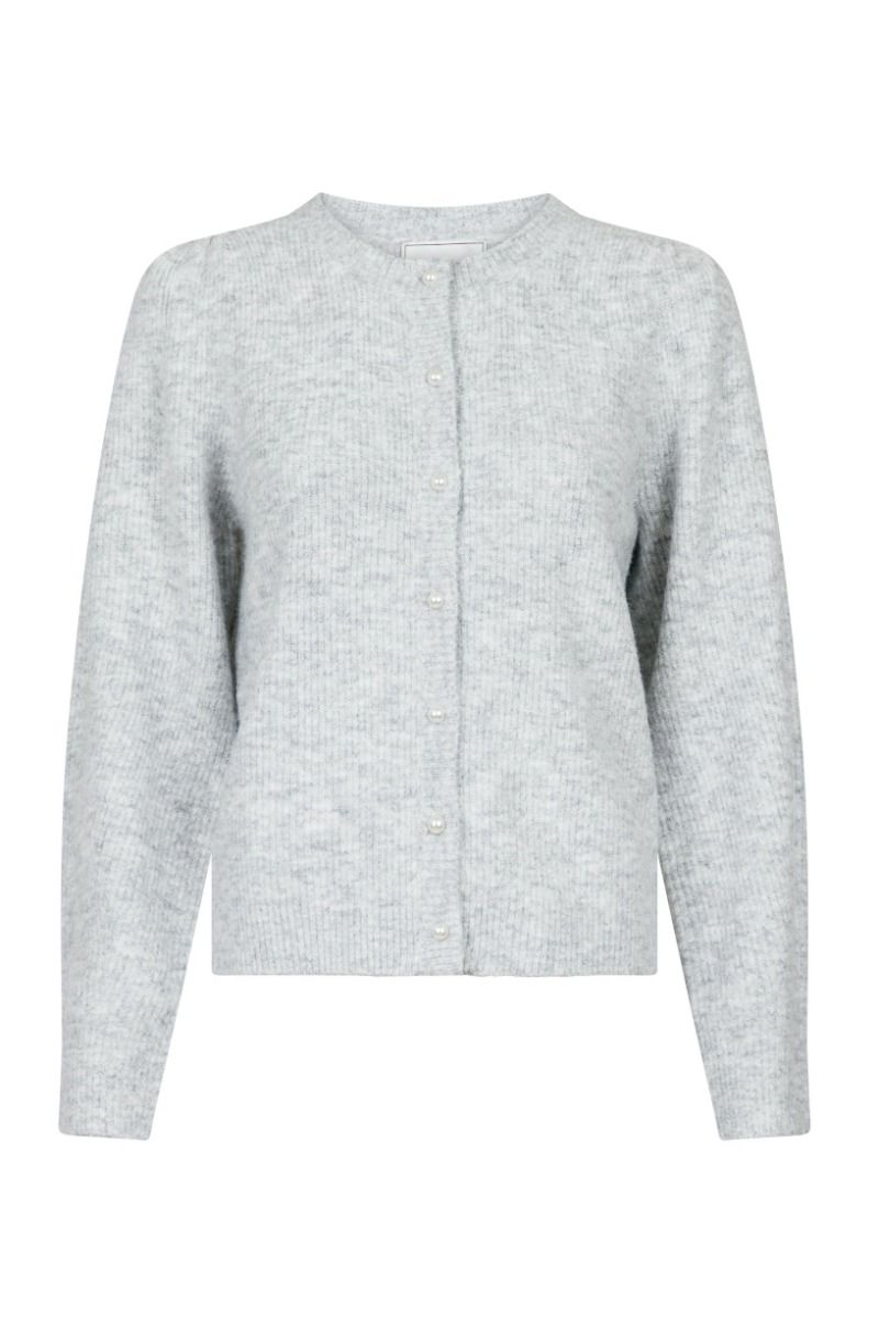 Neo Noir - Cardigan - Nuna Knit Cardigan - Light Grey Melange
