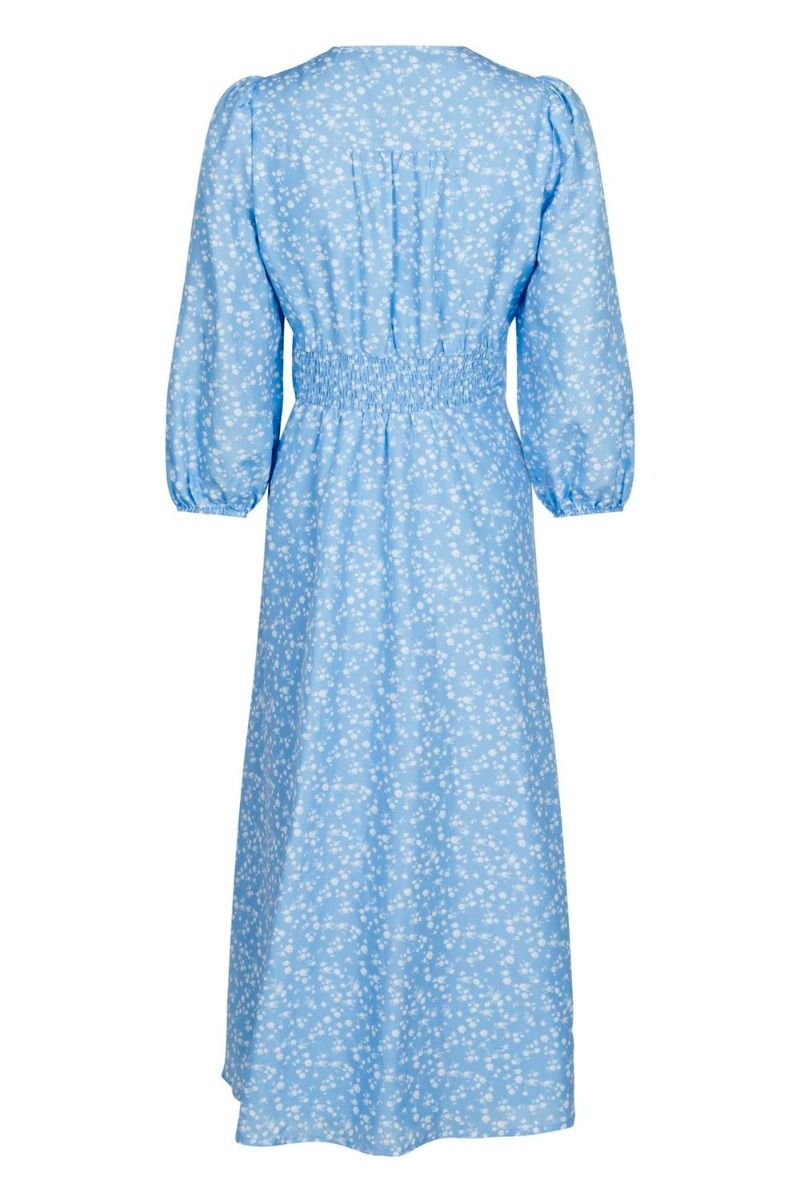 Neo Noir - Kjole - Olana Cloud Flower Dress - Light Blue