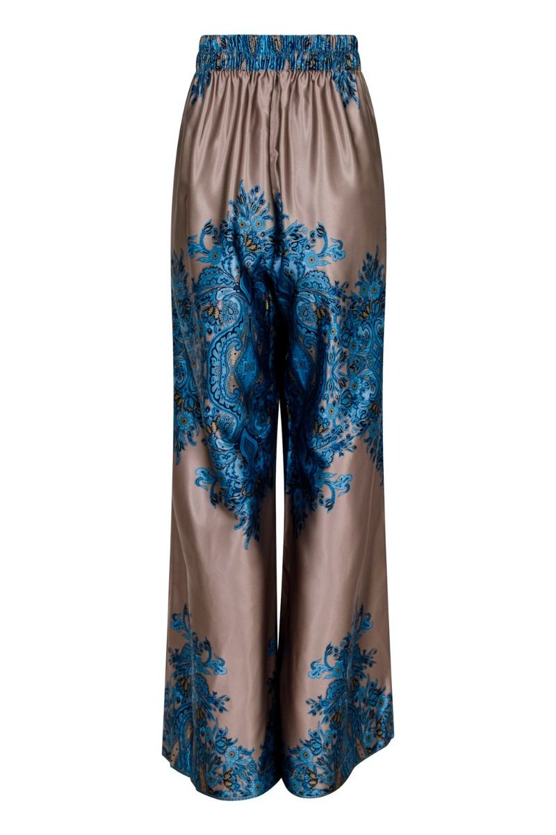 Neo Noir - Bukser - Mana Paisley Border Pants - Blue 