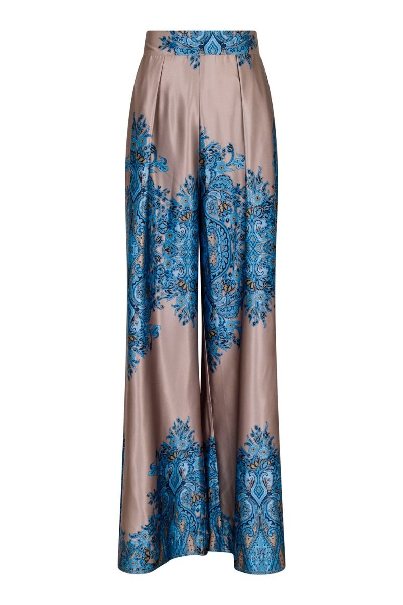 Neo Noir - Bukser - Mana Paisley Border Pants - Blue 