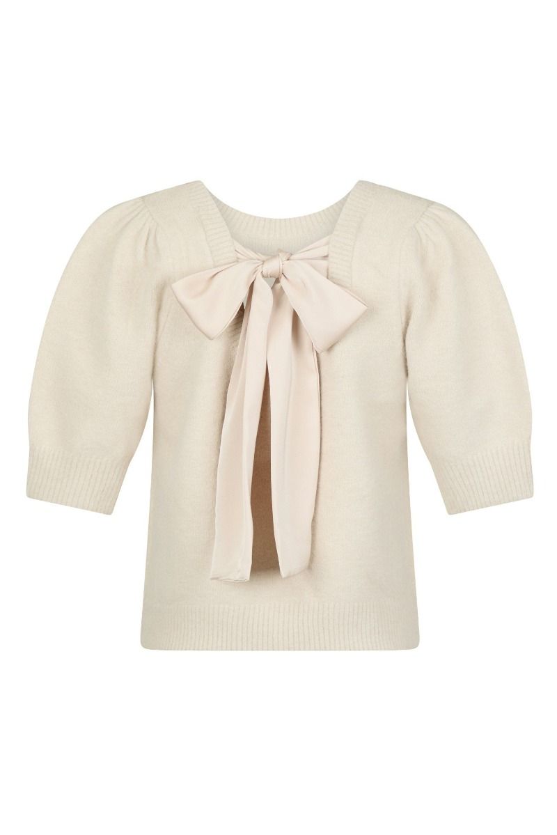 Neo Noir - Strik - Martha Bow Knit Tee - Ivory