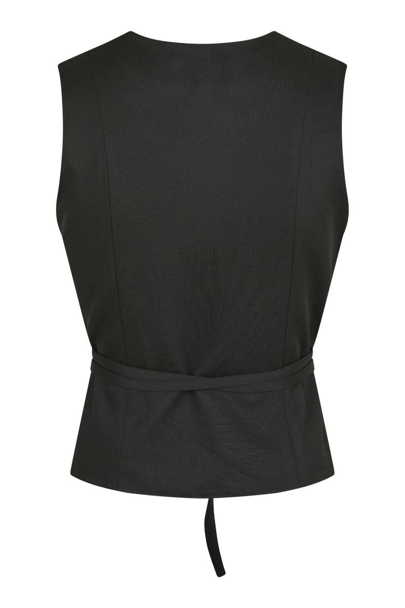 Neo Noir - Vest - Samara Twill Wrap Waistcoat - Black