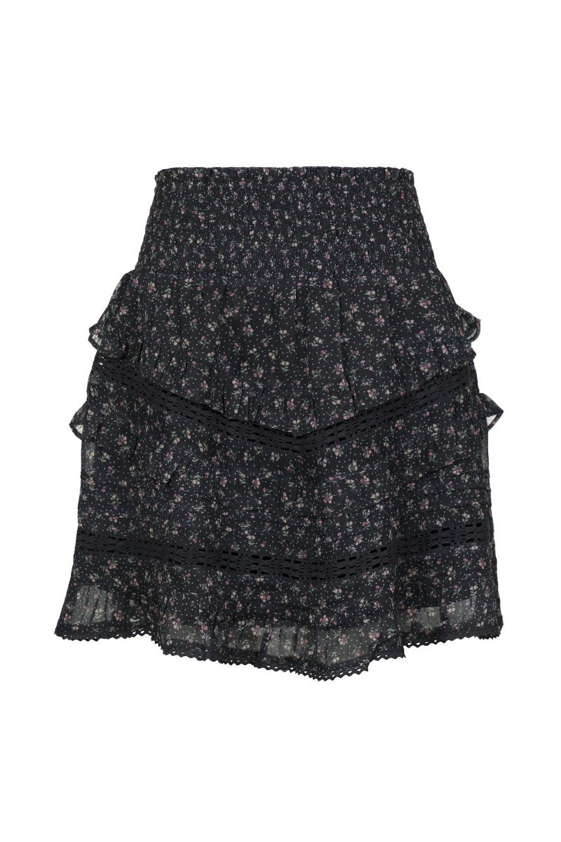 Neo Noir - Nederdel - Donna Mini Rose Skirt - Black
