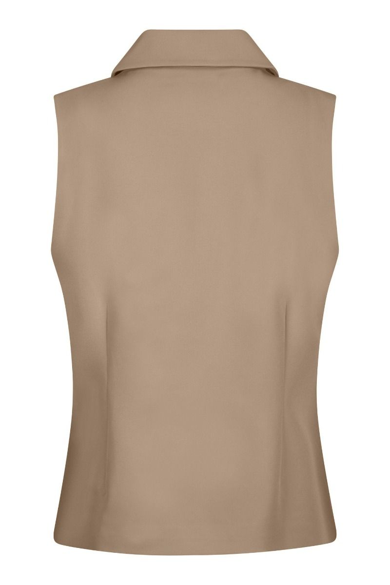 Neo Noir - Vest - Annabella Structure Waistcoat - Dark Taupe