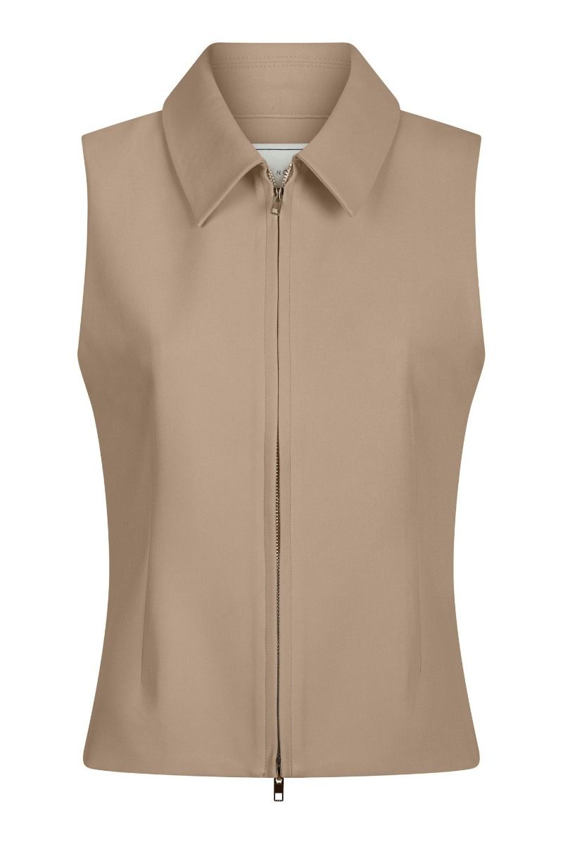 Neo Noir - Vest - Annabella Structure Waistcoat - Dark Taupe