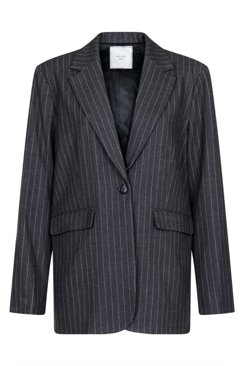 Neo Noir - Blazer - Gaby Fall Pinstripe Blazer - Antracit Melange
