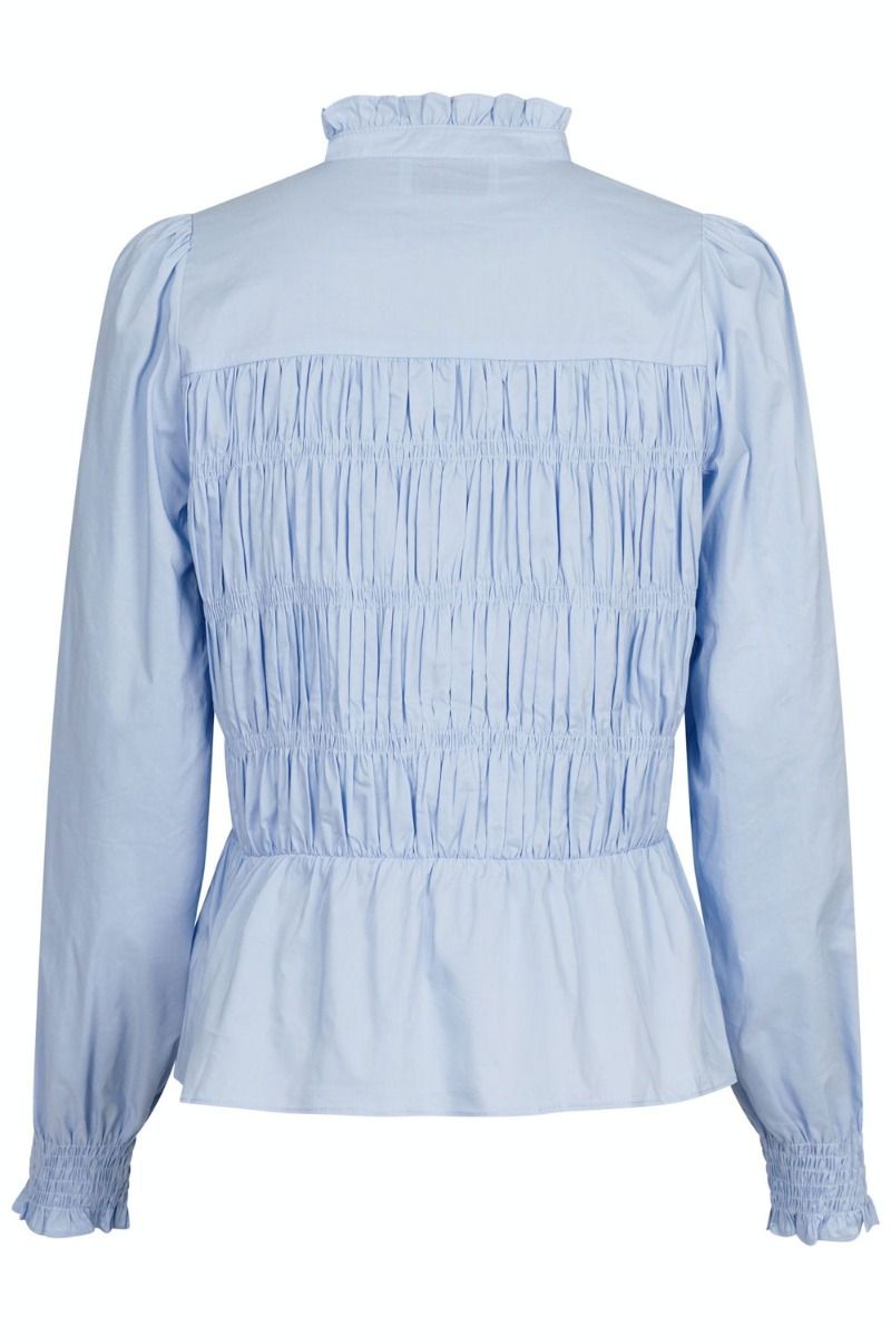 Neo Noir - Bluse - Alaska Smock Blouse - Light Blue