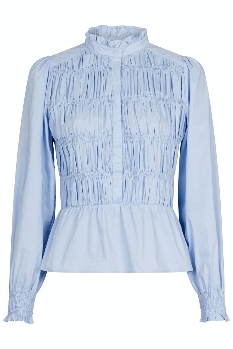 Neo Noir - Bluse - Alaska Smock Blouse - Light Blue