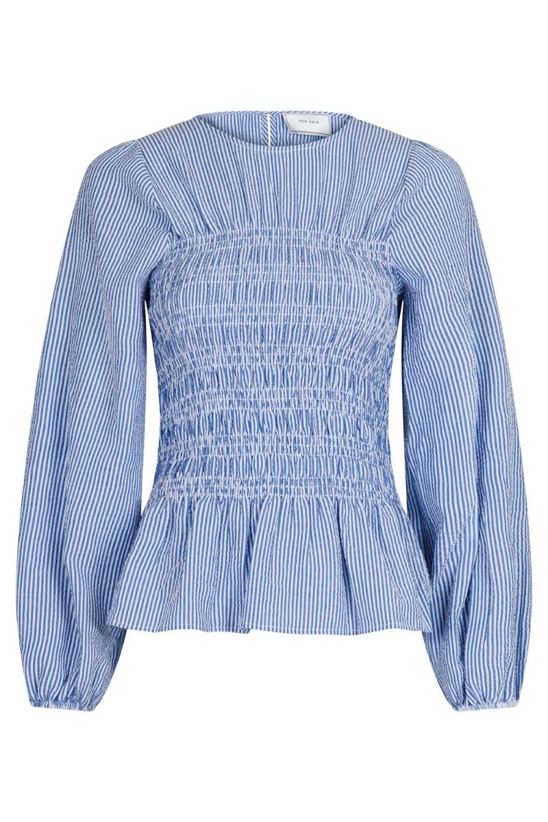 Neo Noir - Bluse - Alberta Slim Stripe Blouse - Blue