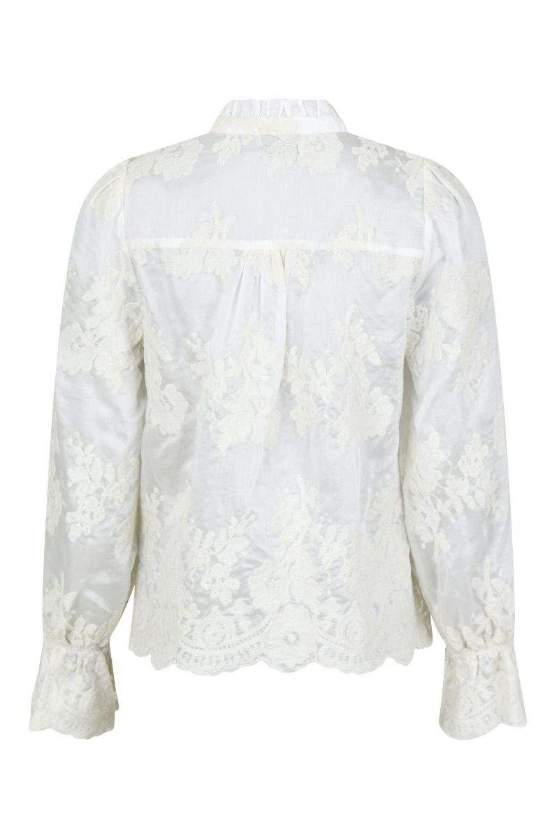 Neo Noir -  Bluse - Amara Big Embroidery Blouse - Off White