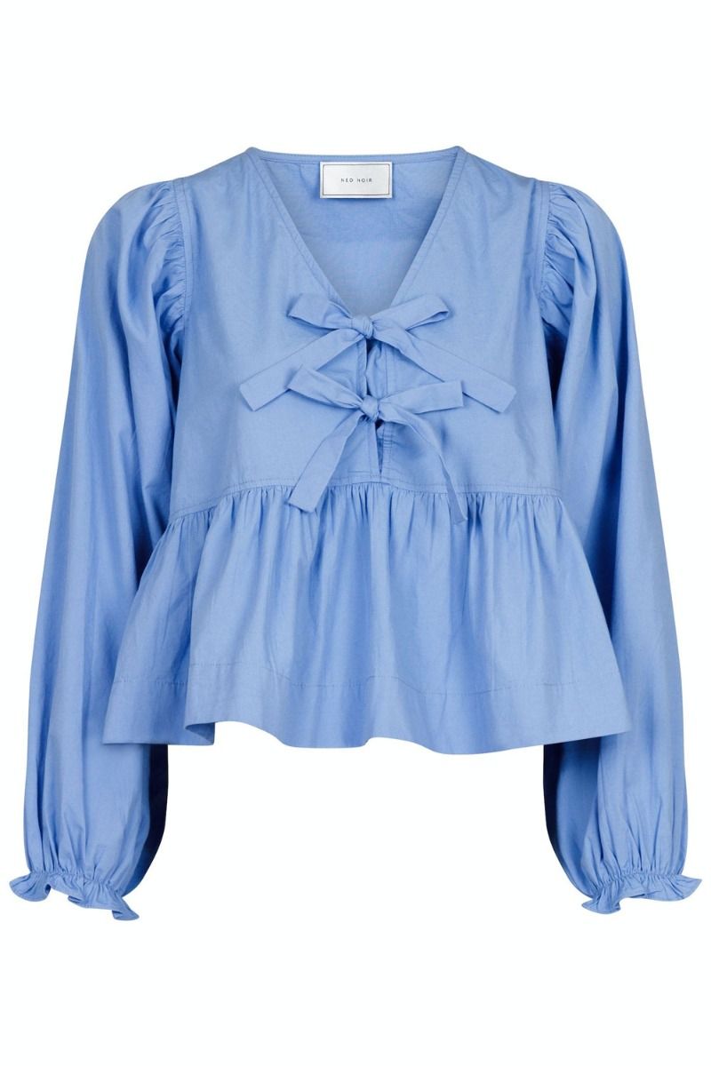 Neo Noir - Bluse - Bessie C Poplin Blouse - Light Blue