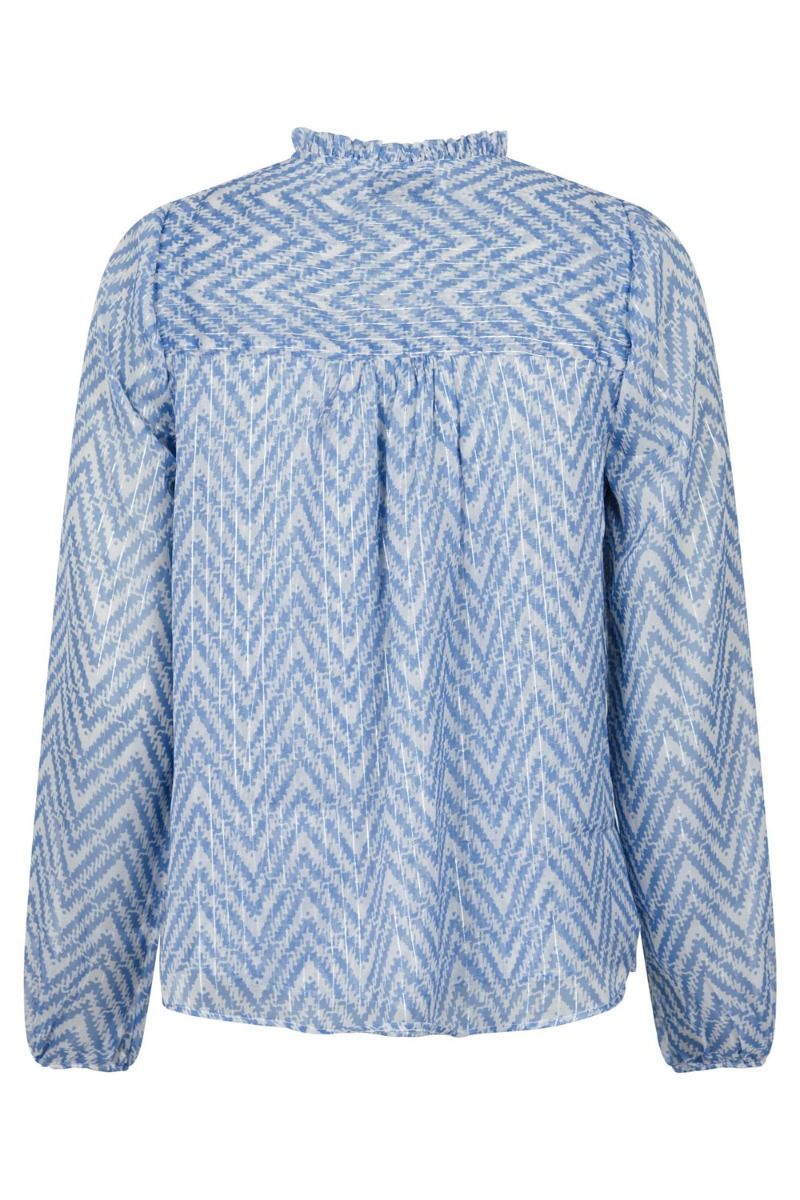 Neo Noir - Bluse - Bisa Big Tile Blouse - Light Blue