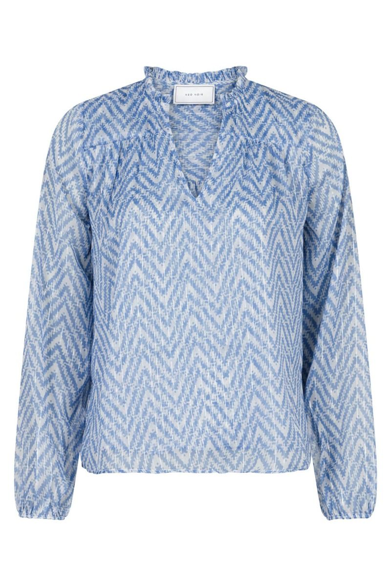 Neo Noir - Bluse - Bisa Big Tile Blouse - Light Blue