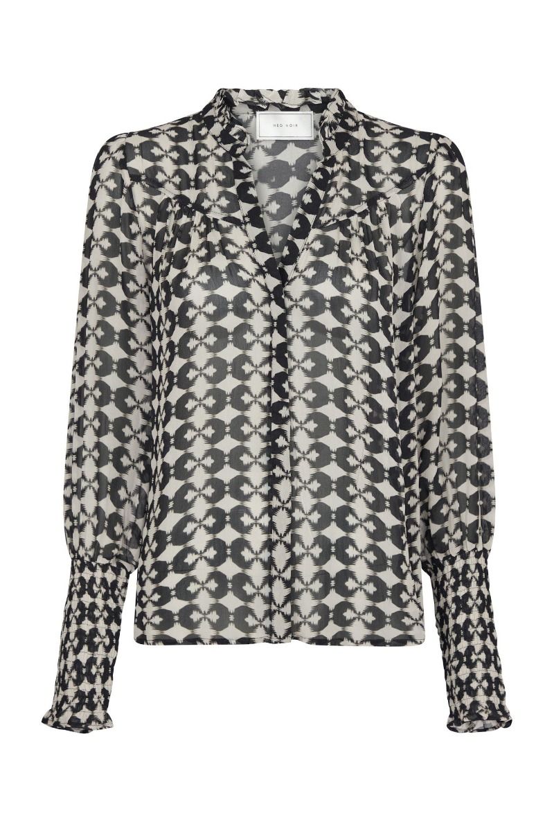 Neo Noir - Bluse - Camisa Graphic Print Blouse - Black