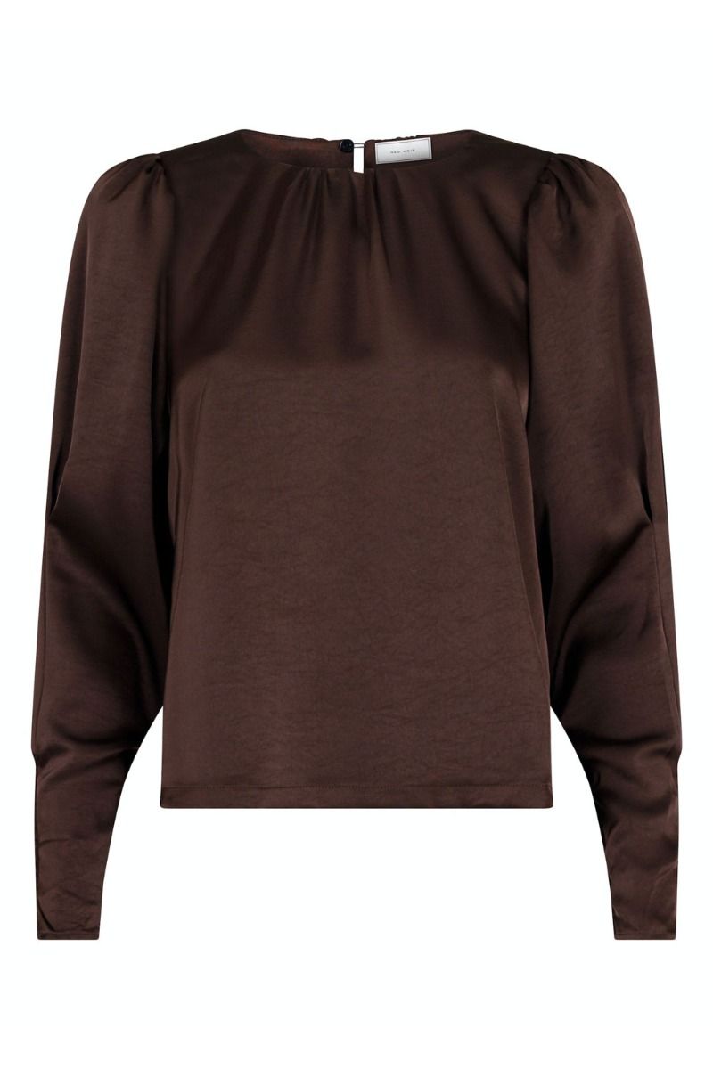 Neo Noir - Bluse - Camma Heavy Sateen Blouse - Dark Brown