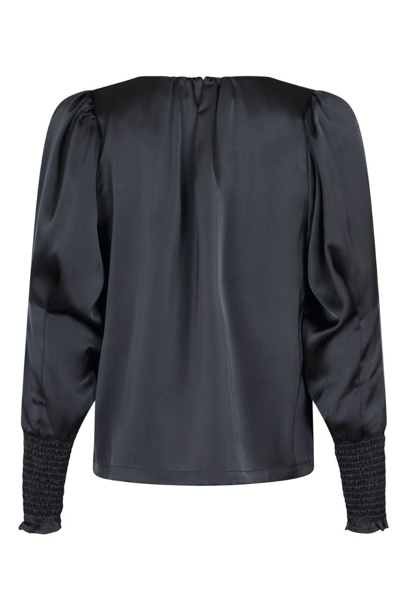 Neo Noir - Bluse - Camma Heavy Sateen Blouse - Steel Grey