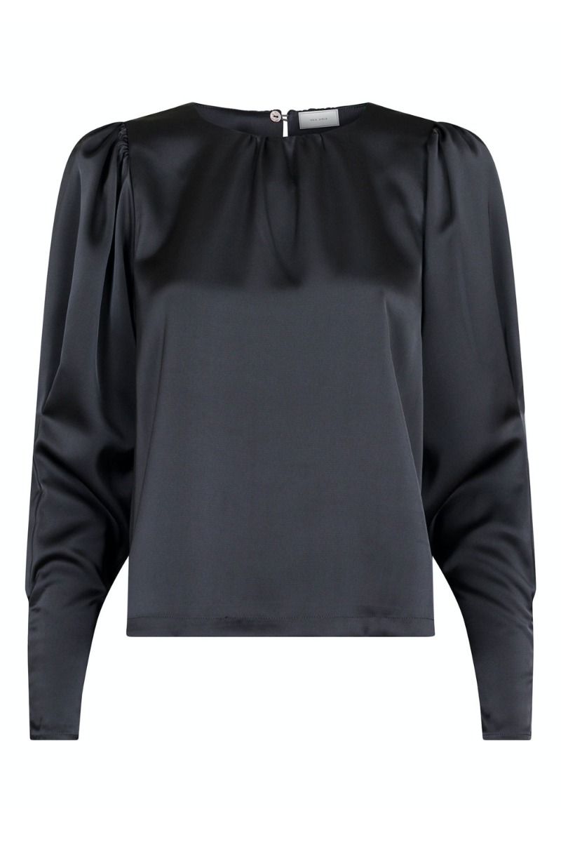 Neo Noir - Bluse - Camma Heavy Sateen Blouse - Steel Grey