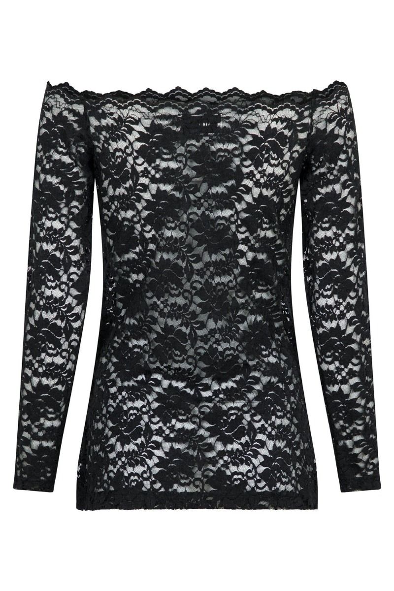 Neo Noir - Bluse - Casadi Lace Flower Blouse - Black