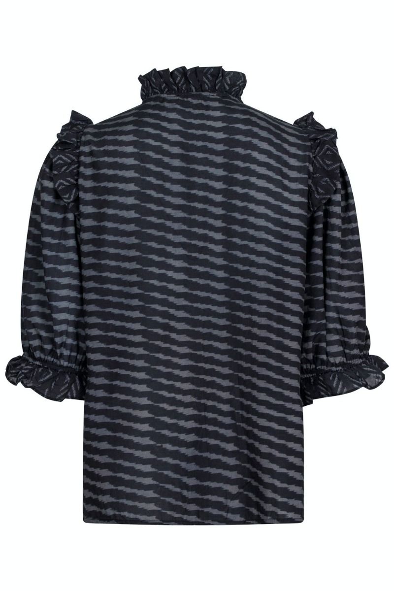 Neo Noir - Bluse - Chacha Graphic Blouse - Black