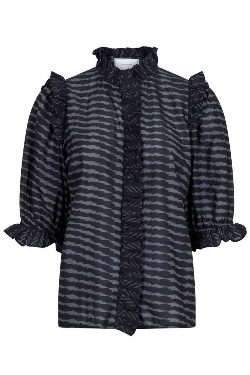 Neo Noir - Bluse - Chacha Graphic Blouse - Black