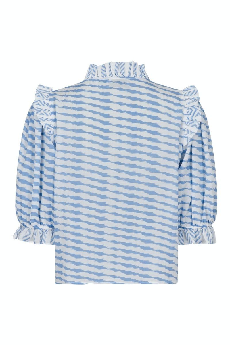 Neo Noir - Bluse - Chacha Graphic Blouse - Light Blue