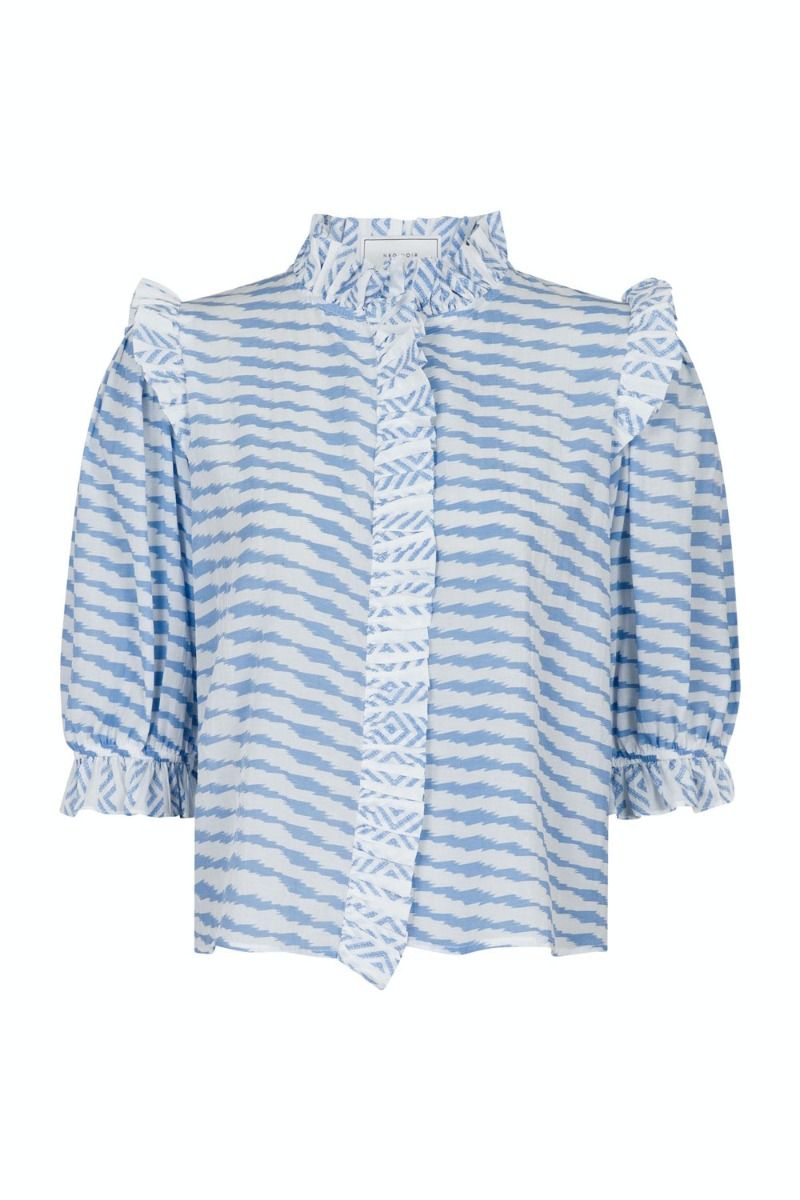 Neo Noir - Bluse - Chacha Graphic Blouse - Light Blue
