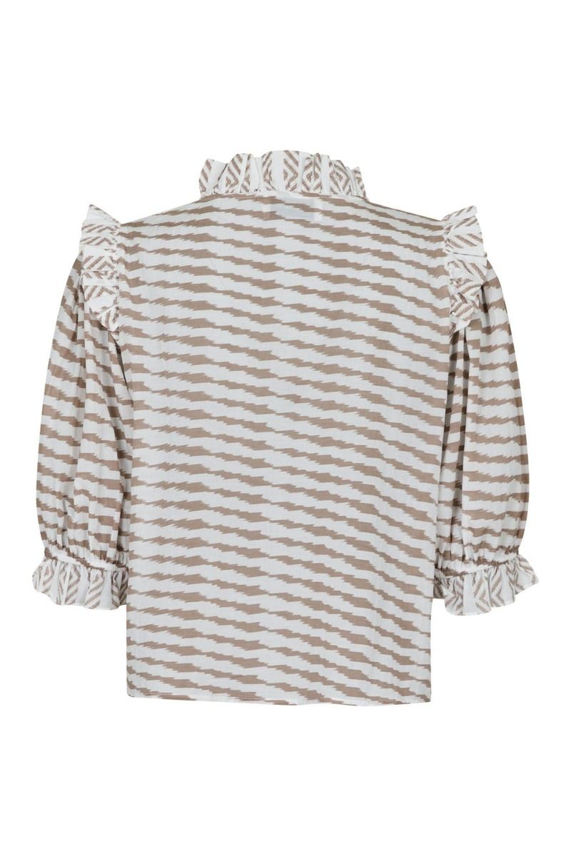 Neo Noir - Bluse - Chacha Graphic Blouse - Sand