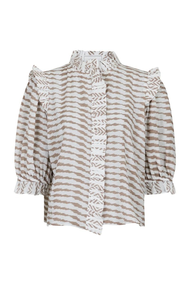 Neo Noir - Bluse - Chacha Graphic Blouse - Sand