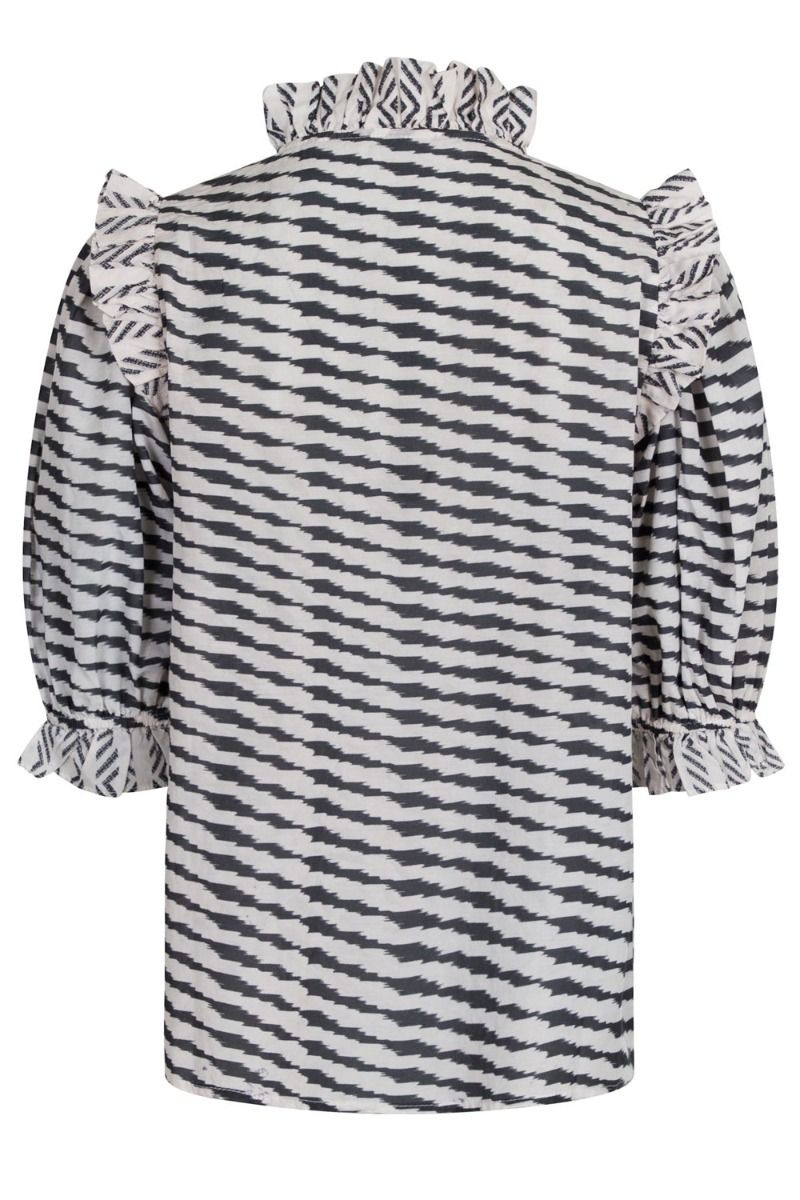 Neo Noir - Bluse - Chacha Graphic Blouse - Antracit