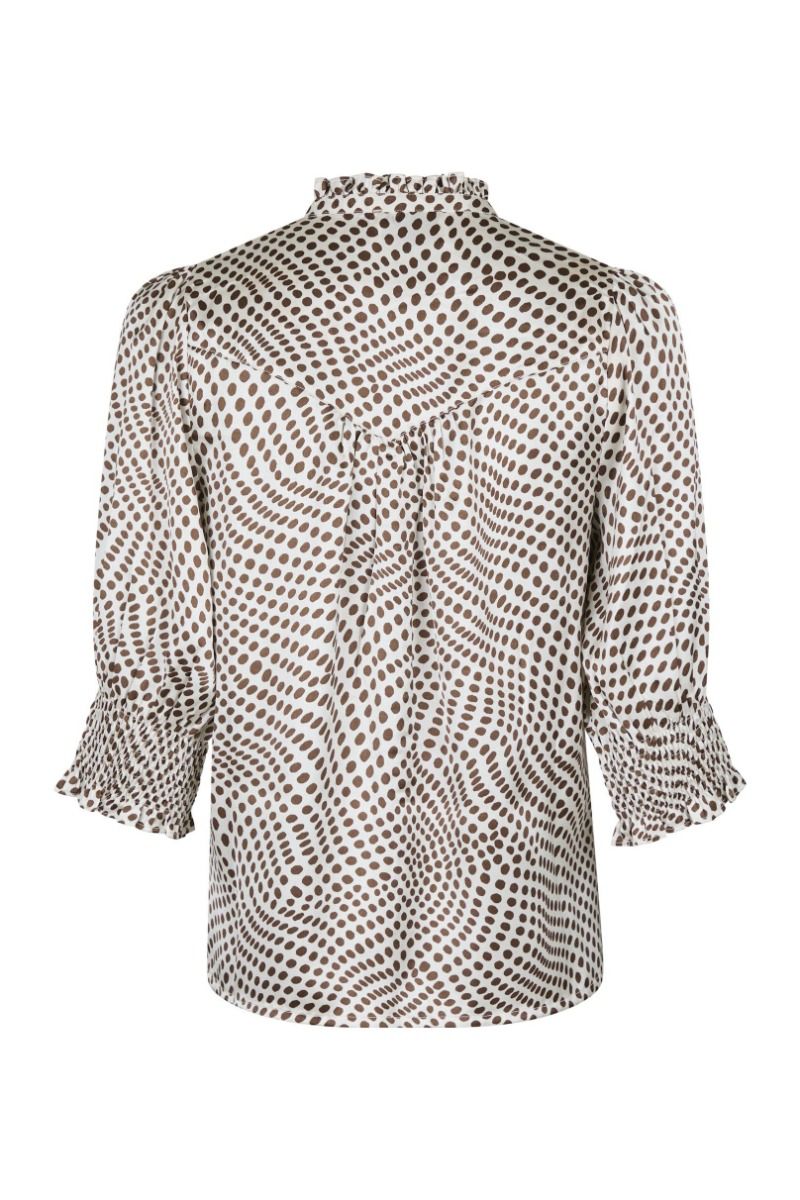 Neo Noir - Bluse - Diana Vibrant Dot Blouse - Brown