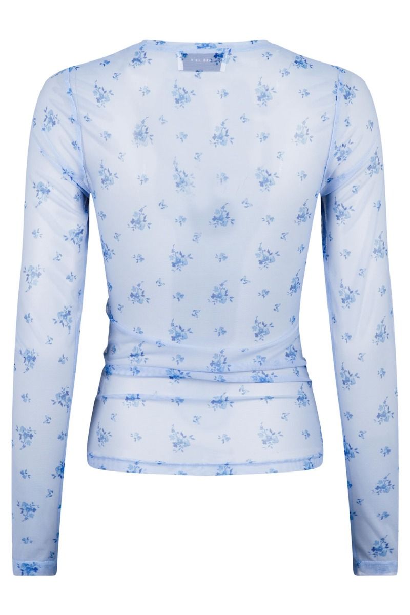Neo Noir - Bluse - Ella Flower Mesh Blouse - Light Blue