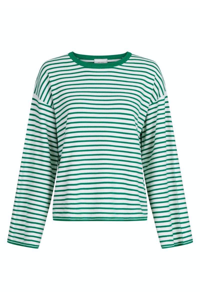 Neo Noir - Bluse - Enna Stripe Knit Blouse - Green