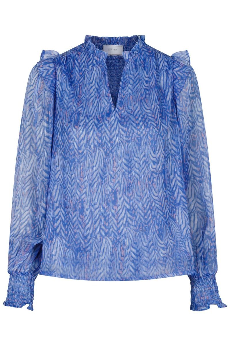Neo Noir - Bluse - Filja Swirl Mix Blouse - Blue