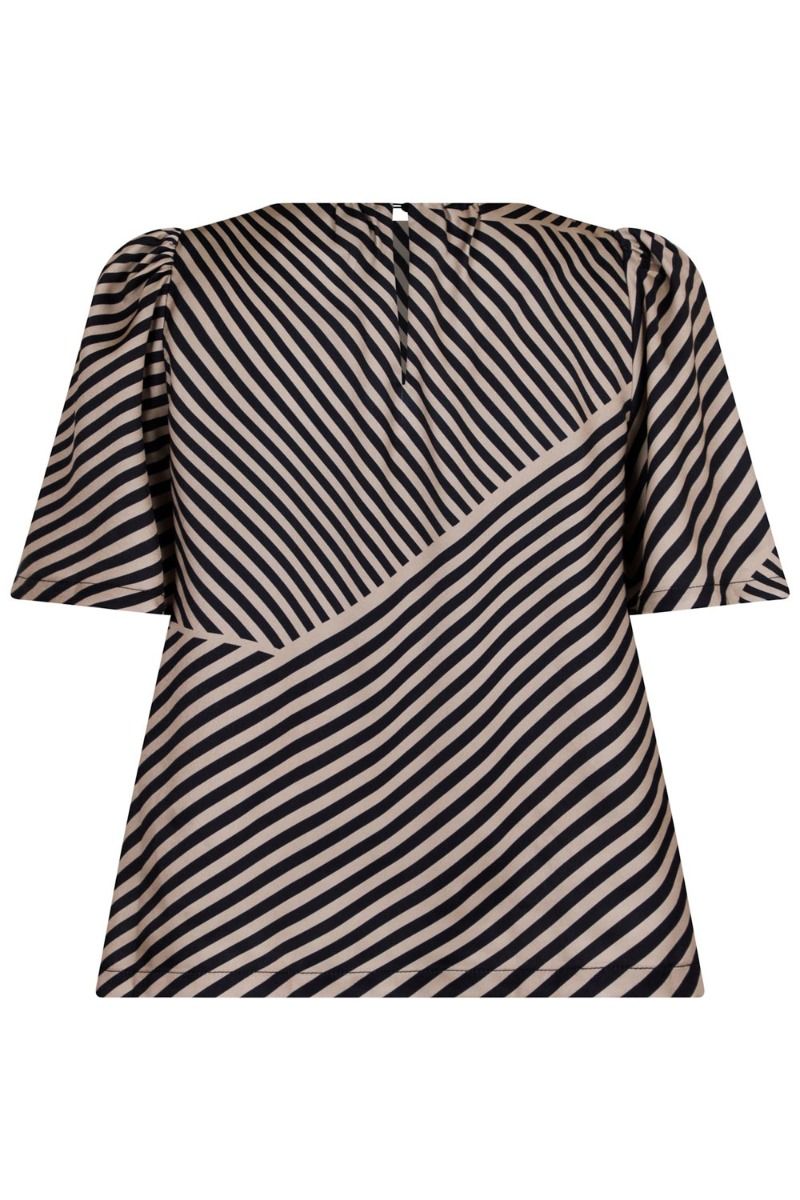 Neo Noir - Bluse - Florina Mix Lines Blouse - Black